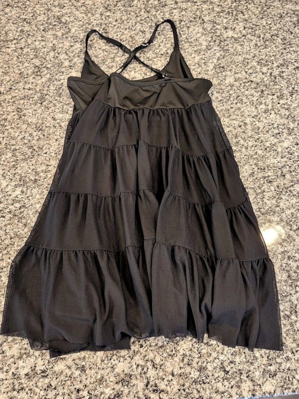 SHEIN Sports Women'Small Athletic Dress Mesh Splicing Tiered Hem with Built-In